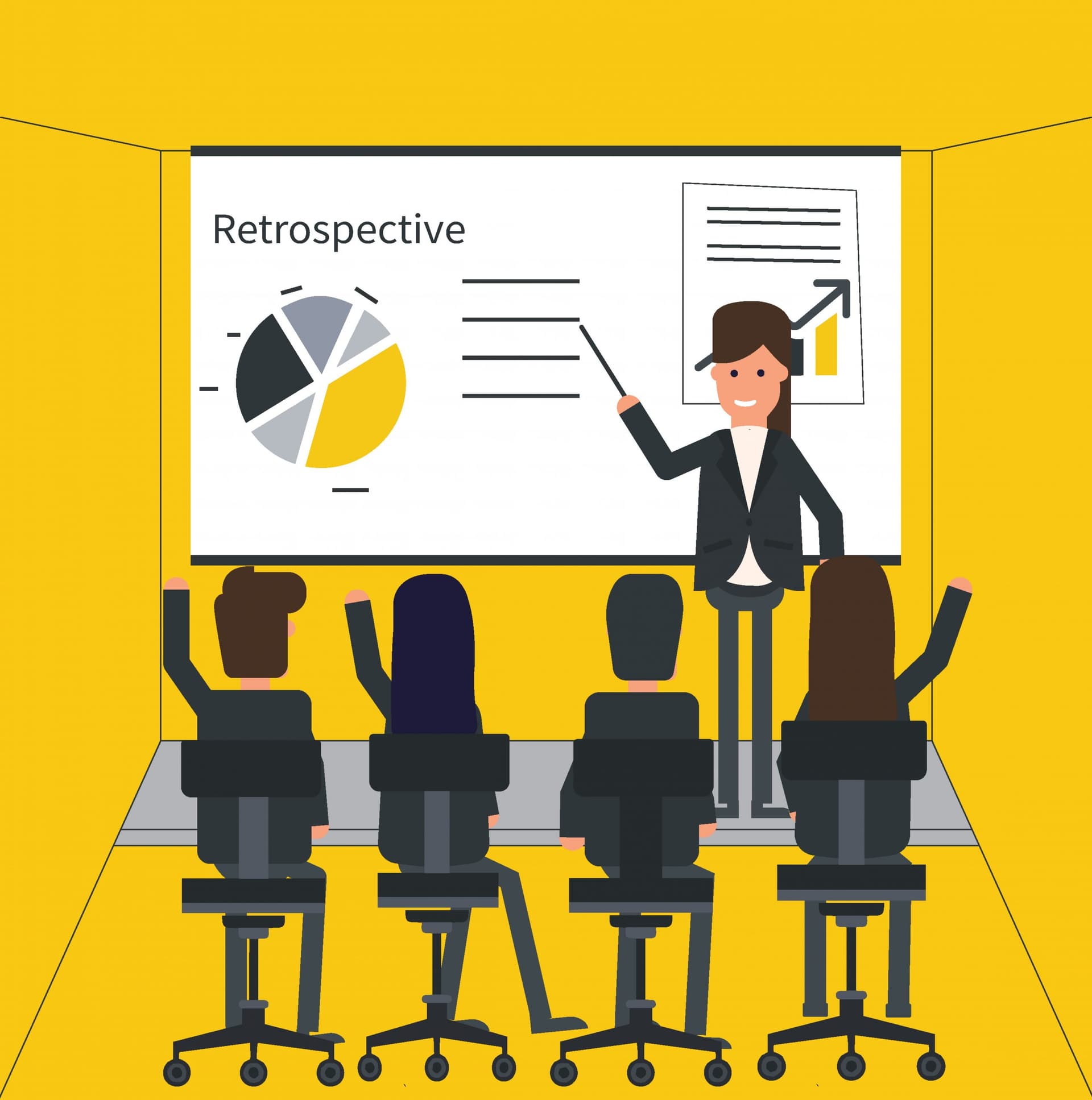 Illustration showing improved customer and employee satisfaction through aligned business transformation. Illustration showing improved customer and employee satisfaction through aligned business transformation.
