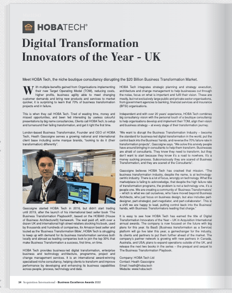Acquisition International-2022 Business Excellence Awards-HOBA Tech-editorial