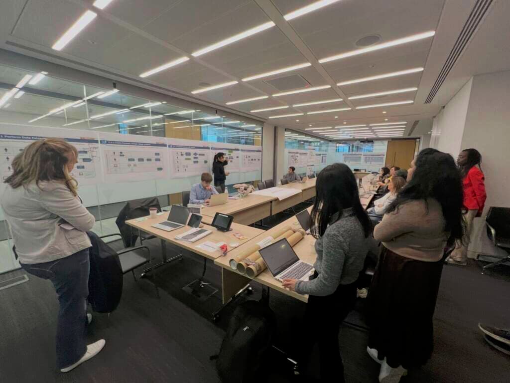 Group workshop discussing financial-crime target operating model and governance cadence