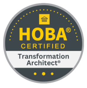 HOBA Certified Badge HOBA Certified Business Transformation Architect badge for training and leading HOBA