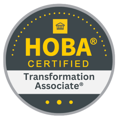 HOBA Certified Business Transformation Badge HOBA Certified Business Transformation Associate Badge for implementing organizational change