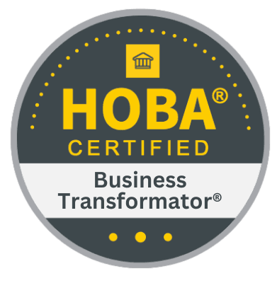 HOBA Certified Business Transformator Badge HOBA Certified Business Transformator Badge recognizing executive training completion