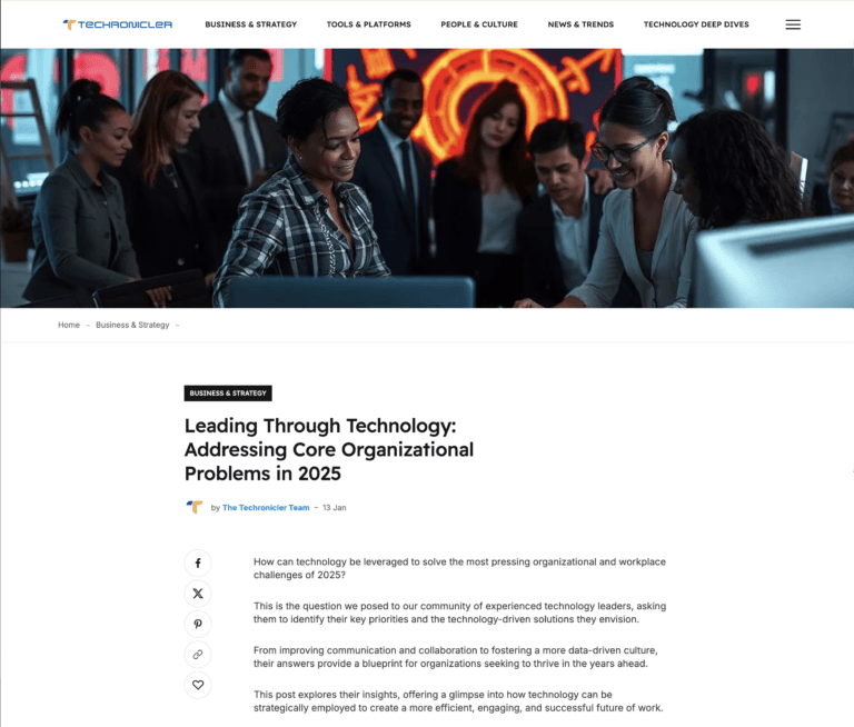 Leading through technology strategy presentation addressing core organizational challenges in 2025 Leading through technology strategy presentation addressing core organizational challenges in 2025