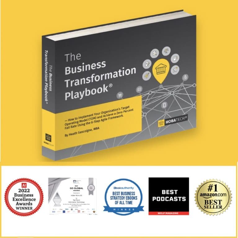 The Business Transformation Playbook and Awards showcasing HOBA's proven track record.