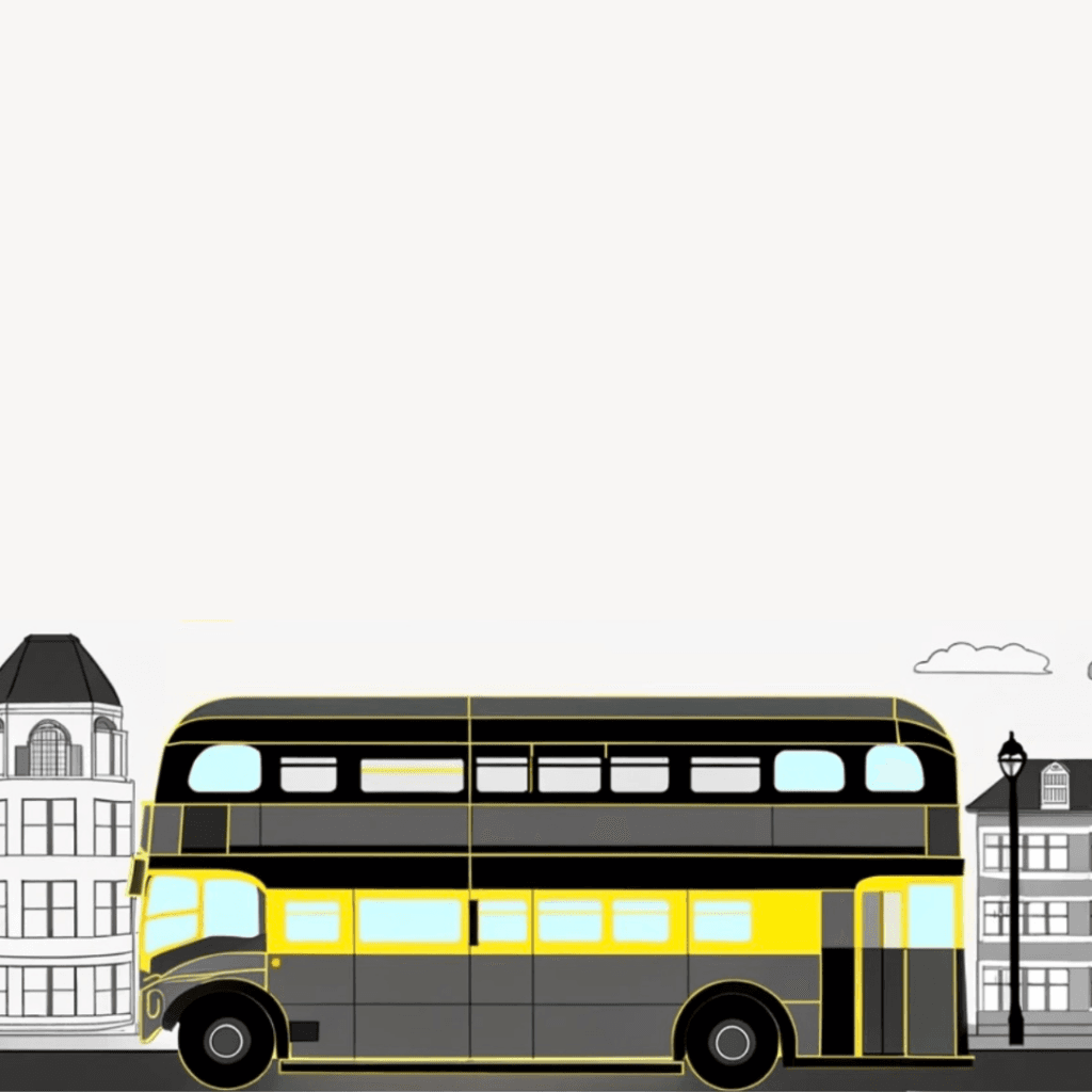 Double-decker bus symbolizing UK transport sector within the consulting market landscape Double-decker bus symbolizing UK transport sector within the consulting market landscape