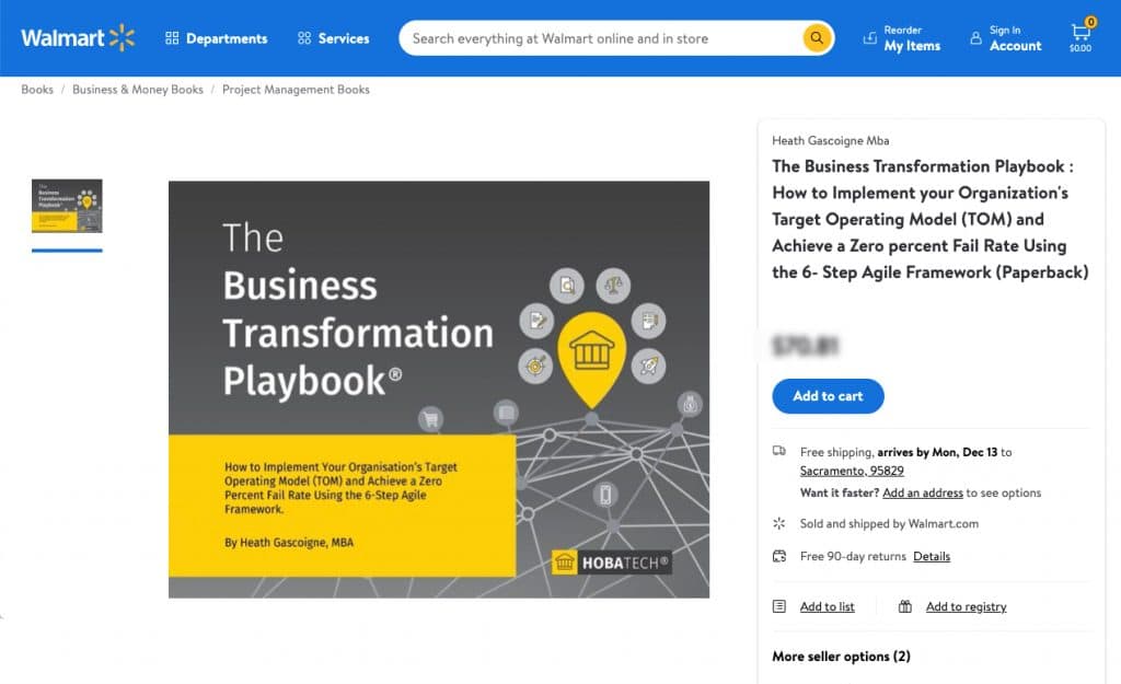 Walmart stocking The Business Transformation Playbook-masked