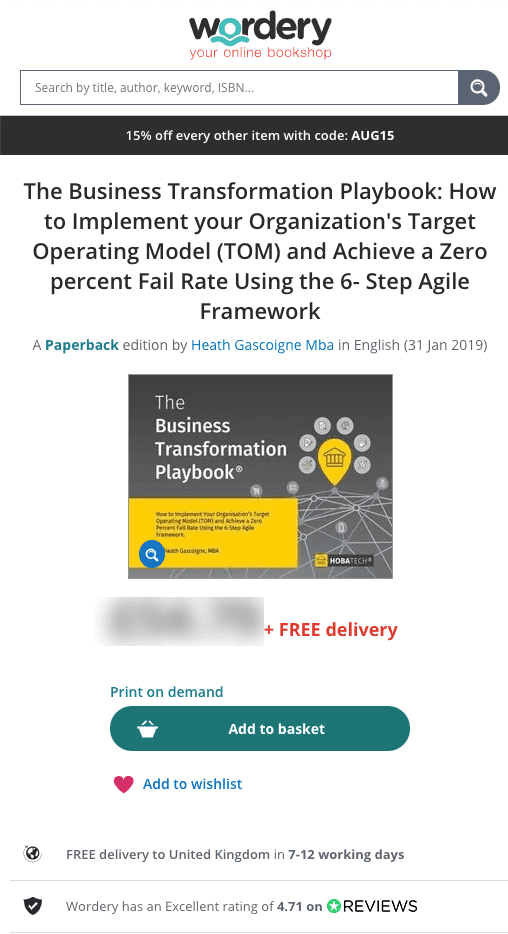 Wordery Now Stocks The Business Transformation Playbook