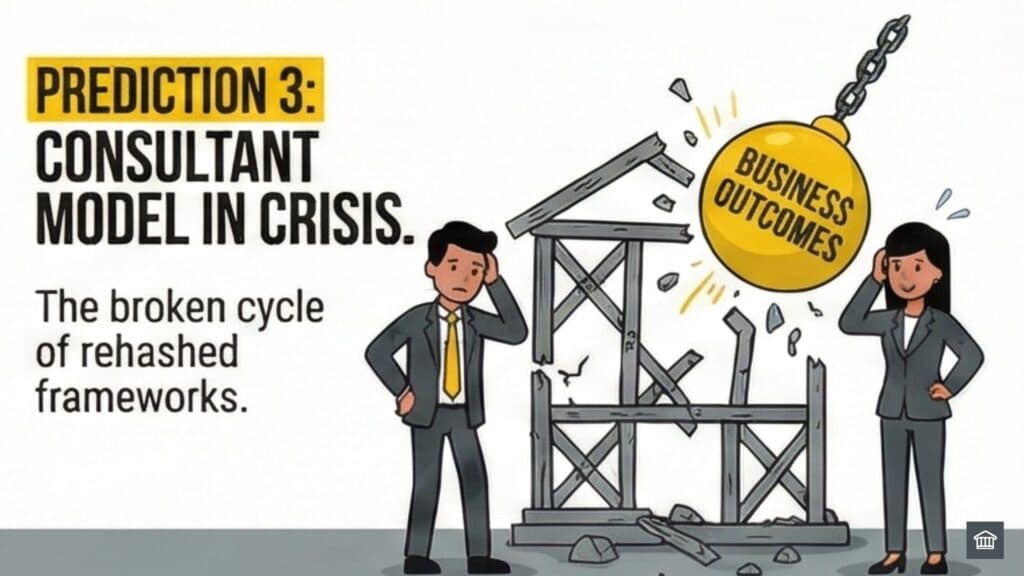 Prediction 3: The crisis of the Big Four consulting model and why traditional frameworks fail.