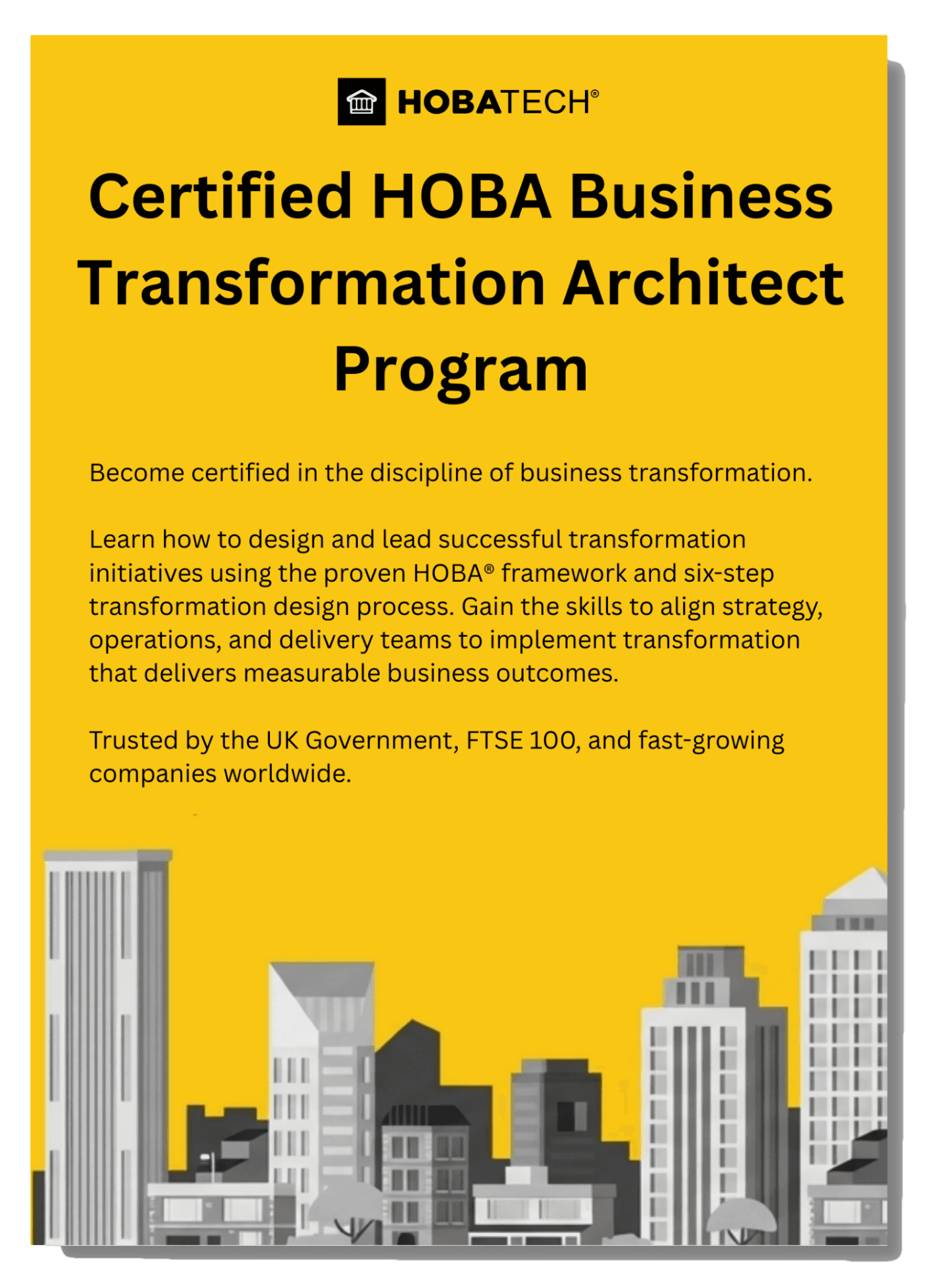 Business Transformation Architect Certification Program HOBA Business Transformation Architect Certification Program brochure cover