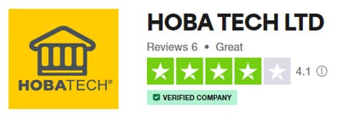 HOBA Tech 4.1 star rating HOBA Tech Trustpilot rating 4.1 stars from business transformation success stories