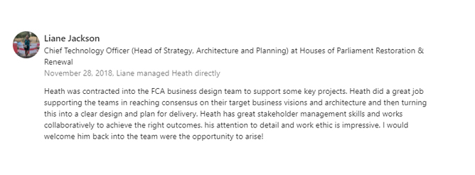 LinkedIn recommendation 2