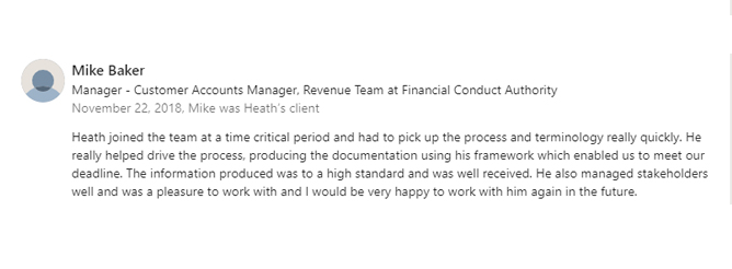 LinkedIn recommendation 3