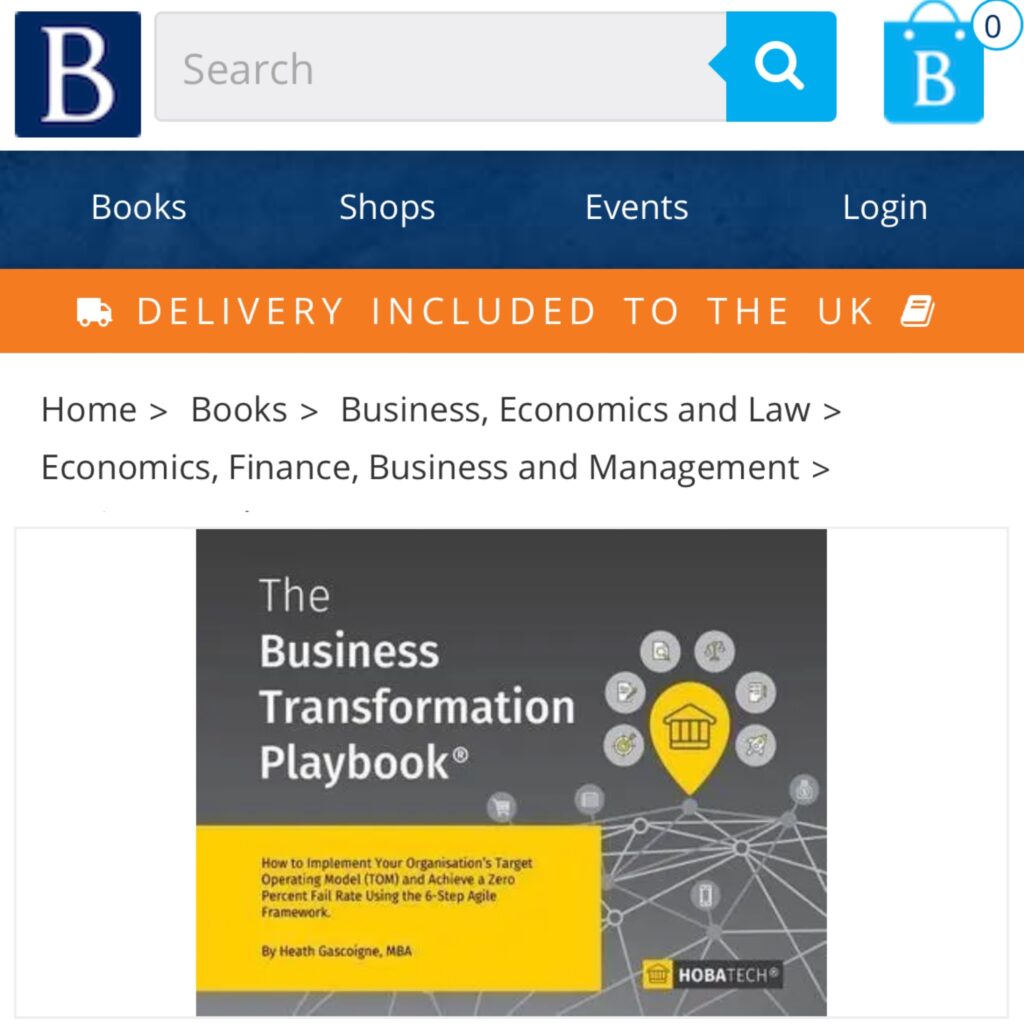 Blackwells stocks The Business Transformation Playbook across UK universities national wide