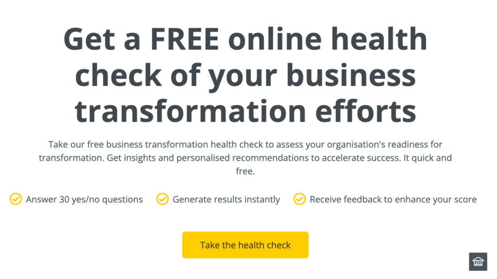 Get a FREE online health check of your business transformation efforts