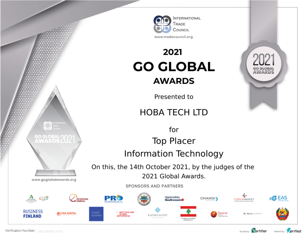 2021 Go Global Awards WINNER - HOBA TECH LTD