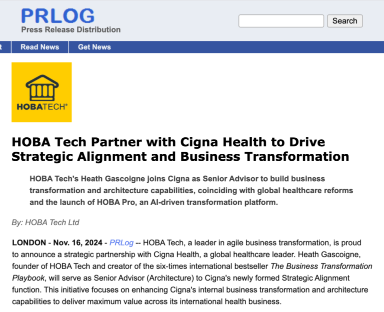 Press Release-HOBA Tech Partners with Cigna Health to Drive Strategic Healthcare Transformation