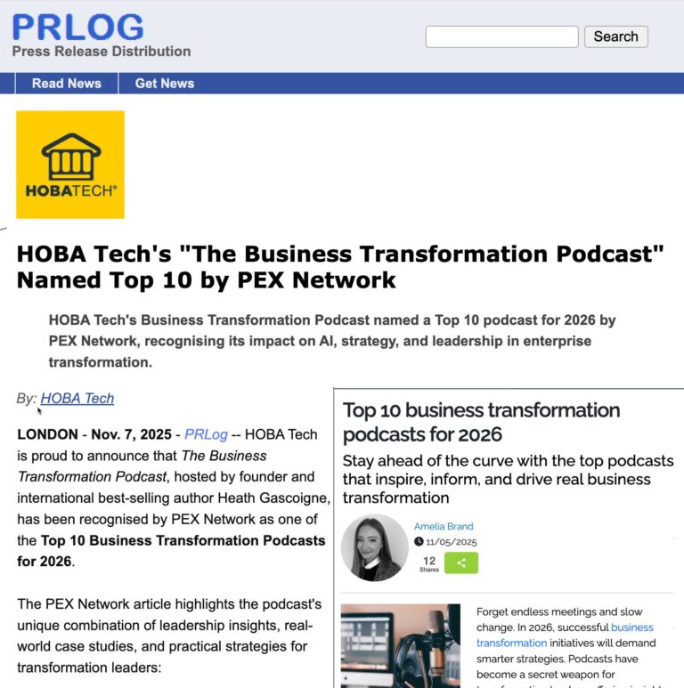 Presss Release Top 10 business transformation podcasts for 2026 The Business Transformation Podcast