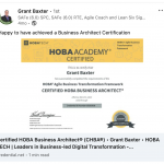 Accredible Verified CHBA Testimonial Linkedin-Post Agile Accelerator Grant-Baxter