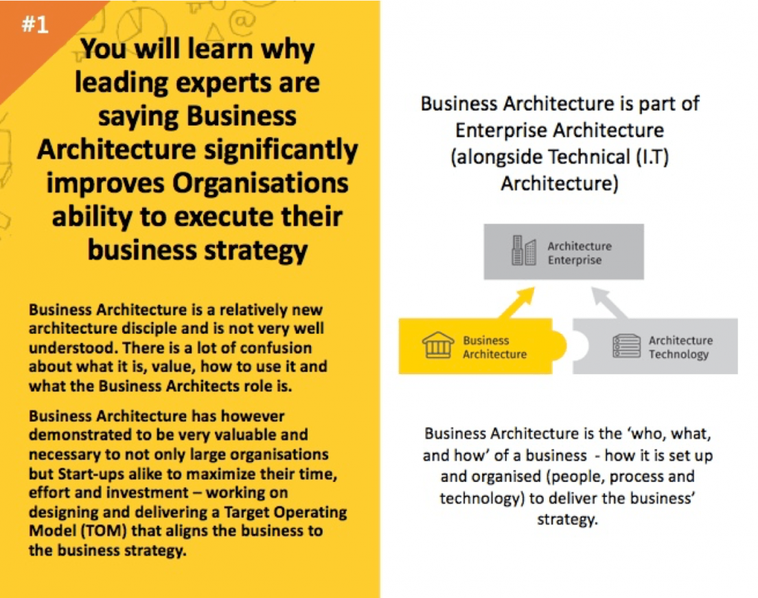 A great book with not just practical tips of what is (and isnโt) Business Architecture, but an easy to follow 6-step process to design and implement it. A must read for any Business Architect.
